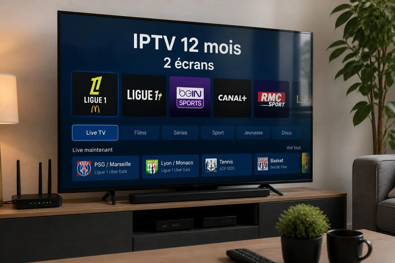 IPTV 12 mois 2 écrans